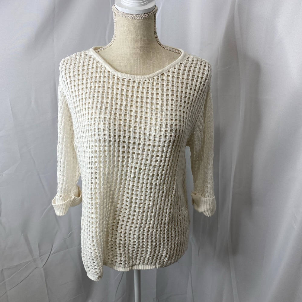 J Jill open knit sweater size medium